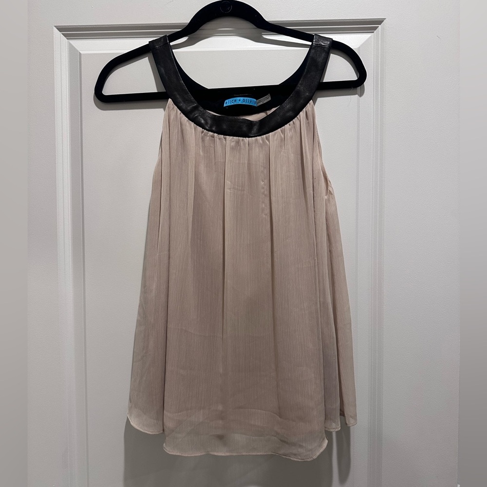 Alice + Olivia Black and Cream Blouse